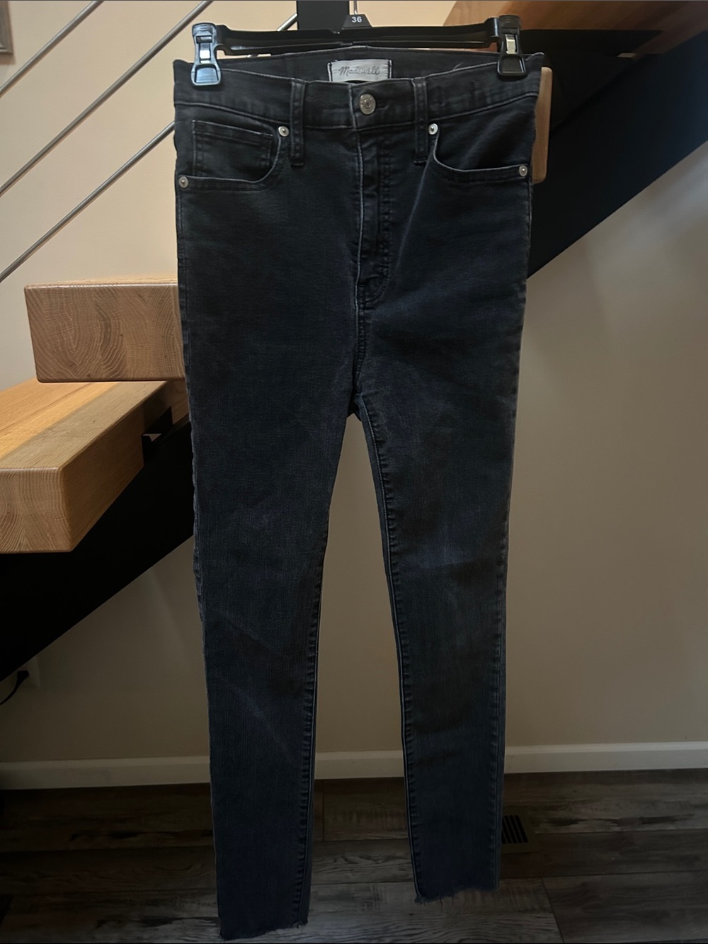 Madewell Women's Skinny Jeans in Washed Black High Rise Skinny